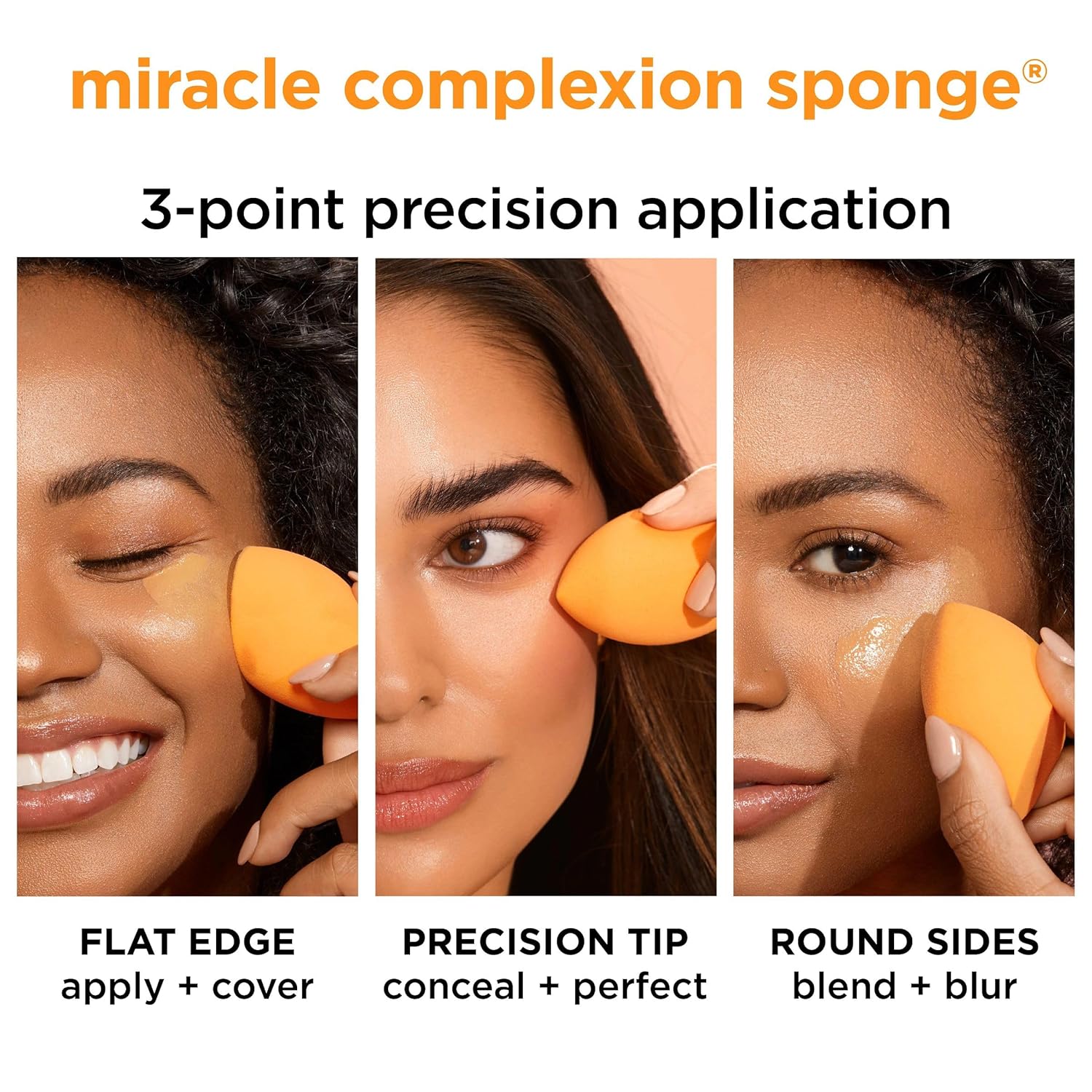 Real Techniques Miracle Complexion Sponge, Makeup Blender for Liquid and Cream Foundation, Full Coverage, Streak-Free Professional Makeup Tool, Cruelty Free, Vegan, Latex Free, 4 Count - Image 5
