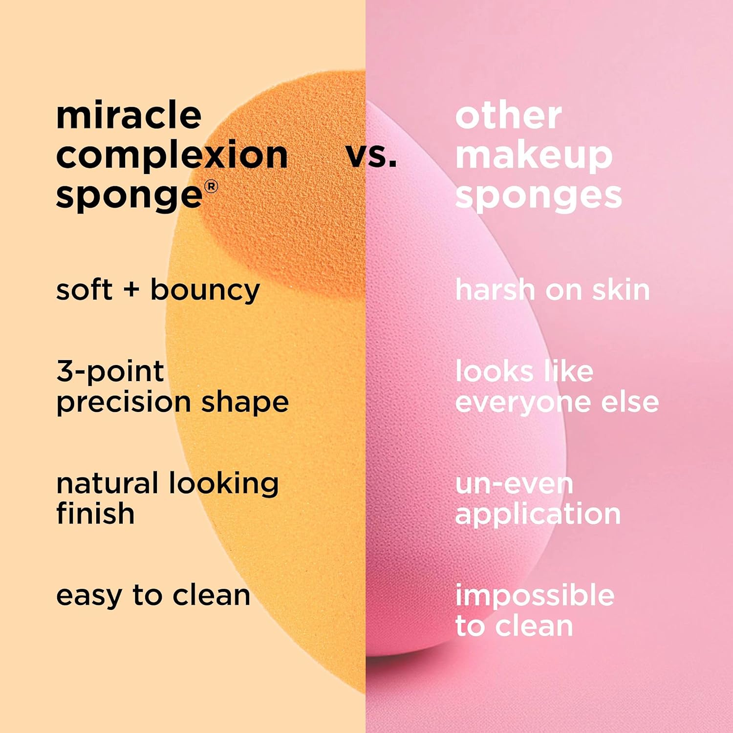 Real Techniques Miracle Complexion Sponge, Makeup Blender for Liquid and Cream Foundation, Full Coverage, Streak-Free Professional Makeup Tool, Cruelty Free, Vegan, Latex Free, 4 Count - Image 6