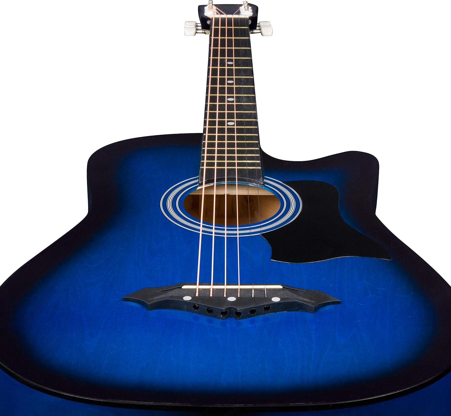 Joymusic 38 inch blueburst beginner acoustic guitar kit,bundle with a strap with picks holder,digital tuner, set strings, capo,cleaning cloth,6 picks,gig bag.(JG-38C,BLS) - Image 4