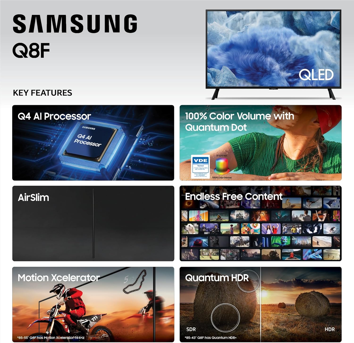 Samsung 32-Inch Class QLED Q8F 4K UHD Smart TV (2025 Model) Q4 AI Processor, 100% Color Volume with Quantum Dot, AirSlim Design, Endless Free Content, Samsung Vision AI, Alexa Built-in - Image 4