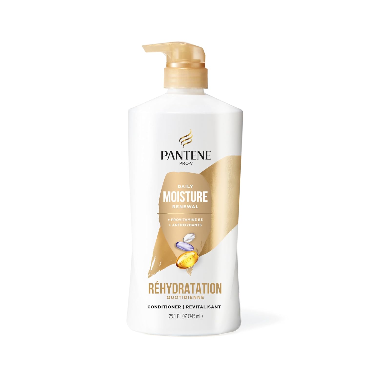Pantene Shampoo & Conditioner Set, Daily Moisture Renewal - Pro-V Nutrients for Dry, Color-Treated, Straight to Curly Hair, 72-Hour Hydration & Softness, 52.8 Oz Total + Miracle Rescue Shot (0.5 Oz) - Image 8