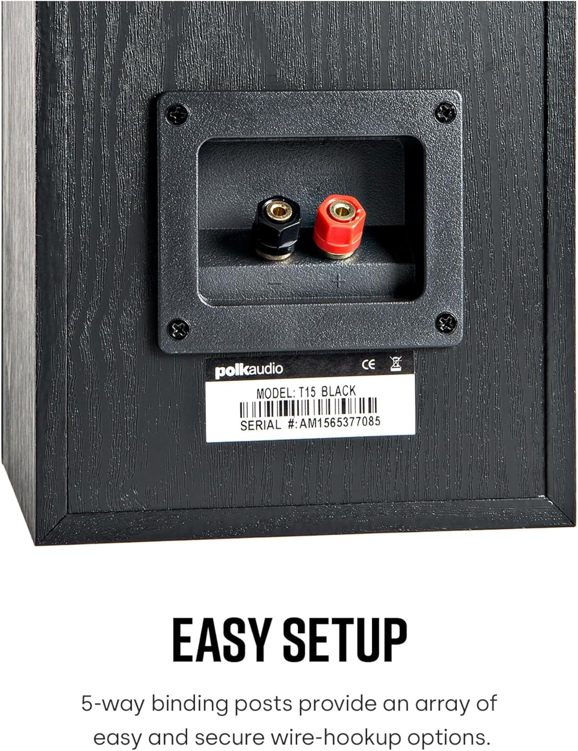 Polk Audio T15 Home Theater and Stereo Bookshelf Speakers – Deep Bass Response, Dolby and DTS Surround, Wall-Mountable, Pair, Black - Image 4