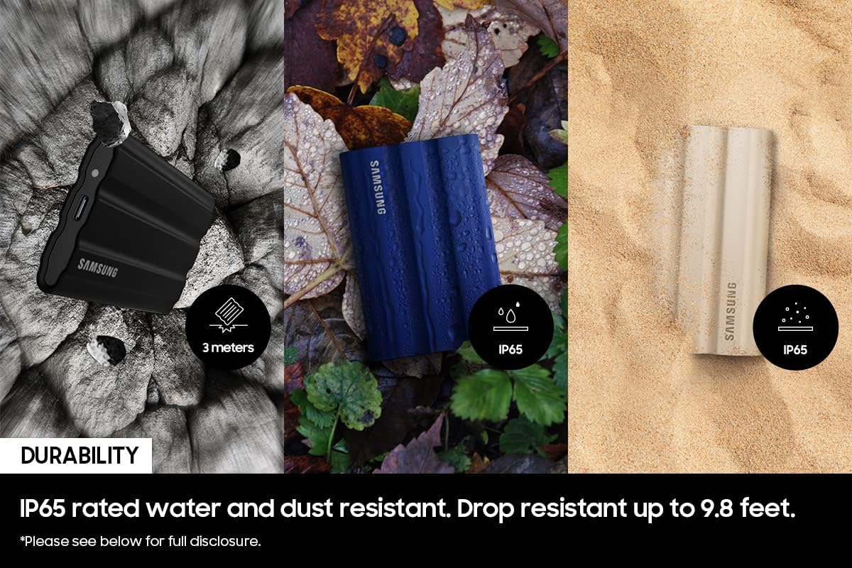 SAMSUNG T7 Shield 2TB Portable SSD, USB 3.2 Gen2, Rugged, IP65 Rated, for Photographers, Content Creators and Gaming, External Solid State Drive (MU-PE2T0R/AM, 2022), Blue - Image 5