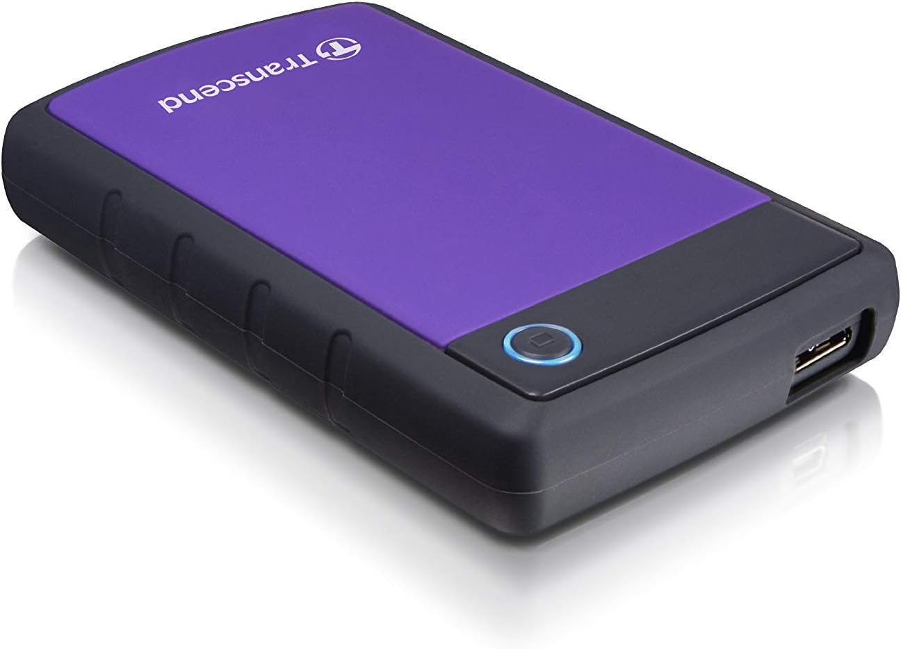 Transcend 2TB SJ25H3, USB 3.1 Portable Hard Drive Rugged, Anti-Shock Resistant, Compact and Lightweight with Lightning-Fast Speeds, One Touch Backup Button, Purple - TS2TSJ25H3P - Image 3