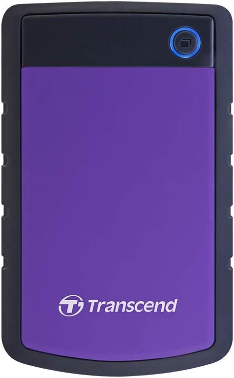 Transcend 2TB SJ25H3, USB 3.1 Portable Hard Drive Rugged, Anti-Shock Resistant, Compact and Lightweight with Lightning-Fast Speeds, One Touch Backup Button, Purple - TS2TSJ25H3P - Image 4