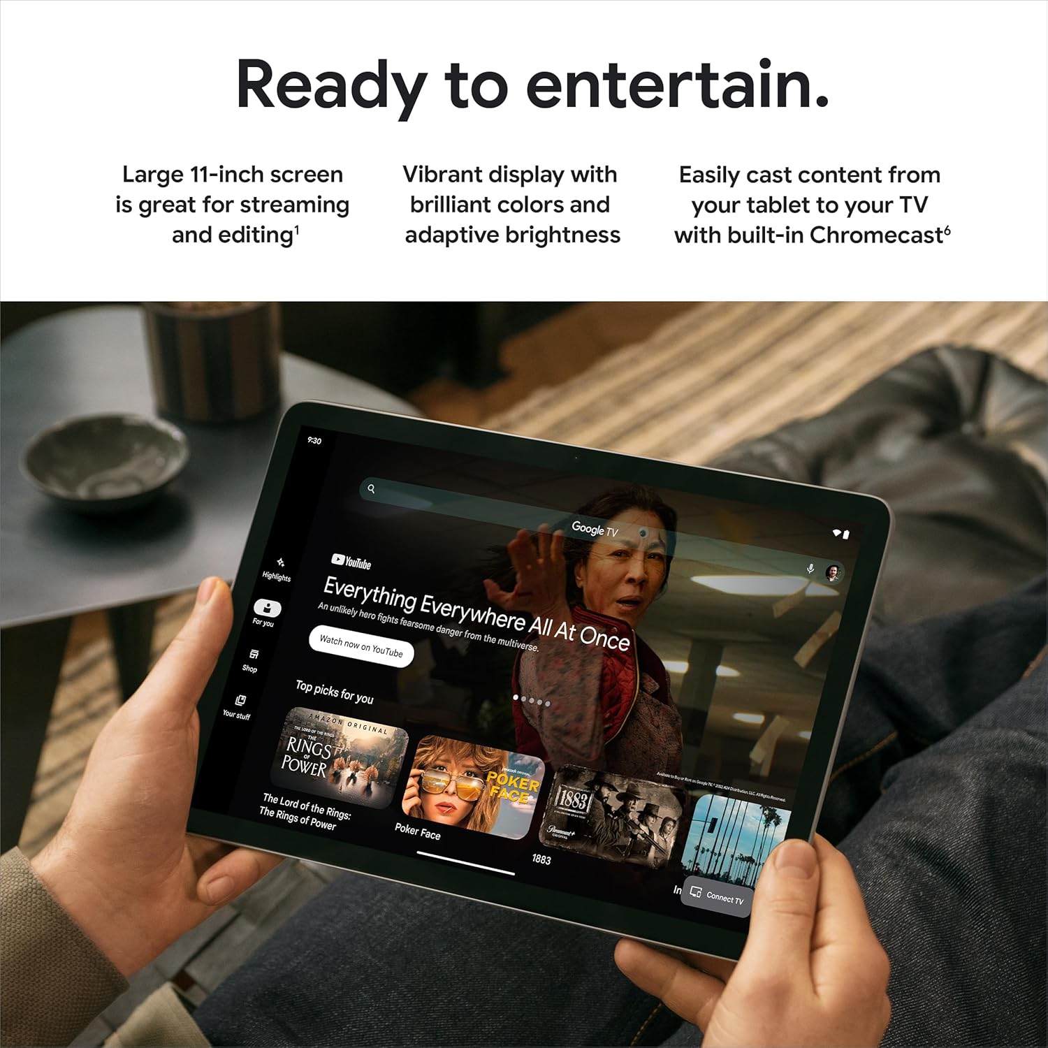 Google Pixel Tablet - Android Tablet with 11-Inch Screen and Extra-Long Battery Life - Porcelain - 8 GB RAM - 128 GB - Image 5