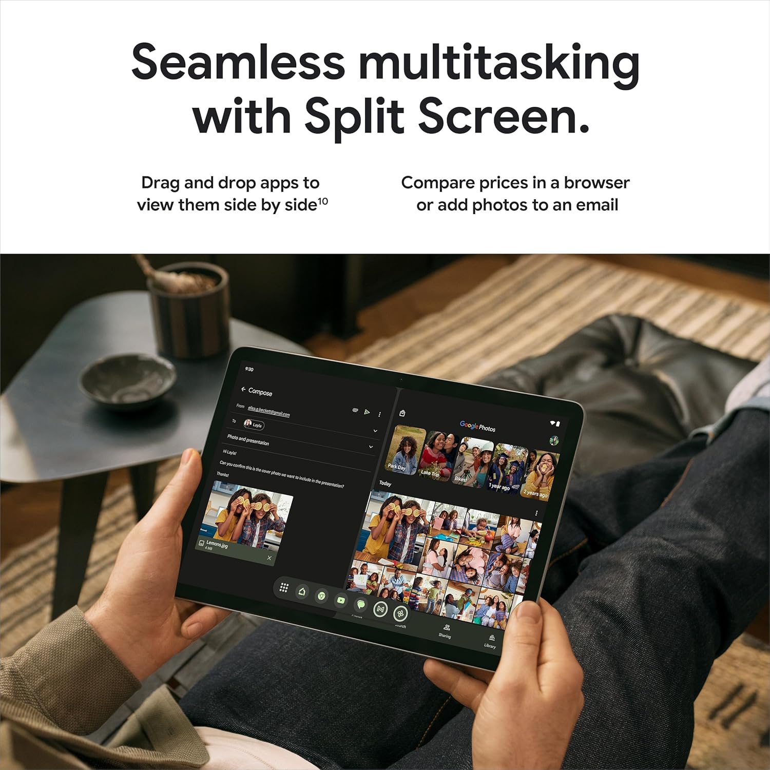 Google Pixel Tablet - Android Tablet with 11-Inch Screen and Extra-Long Battery Life - Porcelain - 8 GB RAM - 128 GB - Image 9