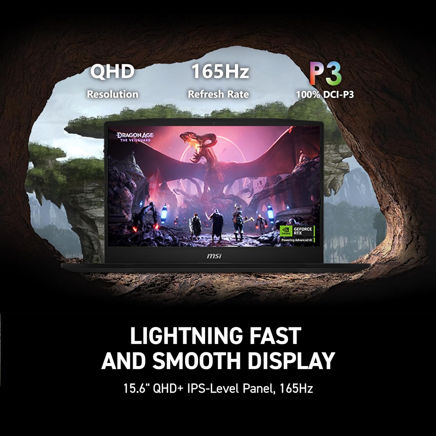 MSI Katana 15 HX 15.6” 165Hz QHD+ Gaming Laptop: Intel Core i9-14900HX, NVIDIA Geforce RTX 5070, 32GB DDR5, 1TB NVMe SSD, RGB Keyboard, Win 11 Home: Black B14WGK-016US - Image 3