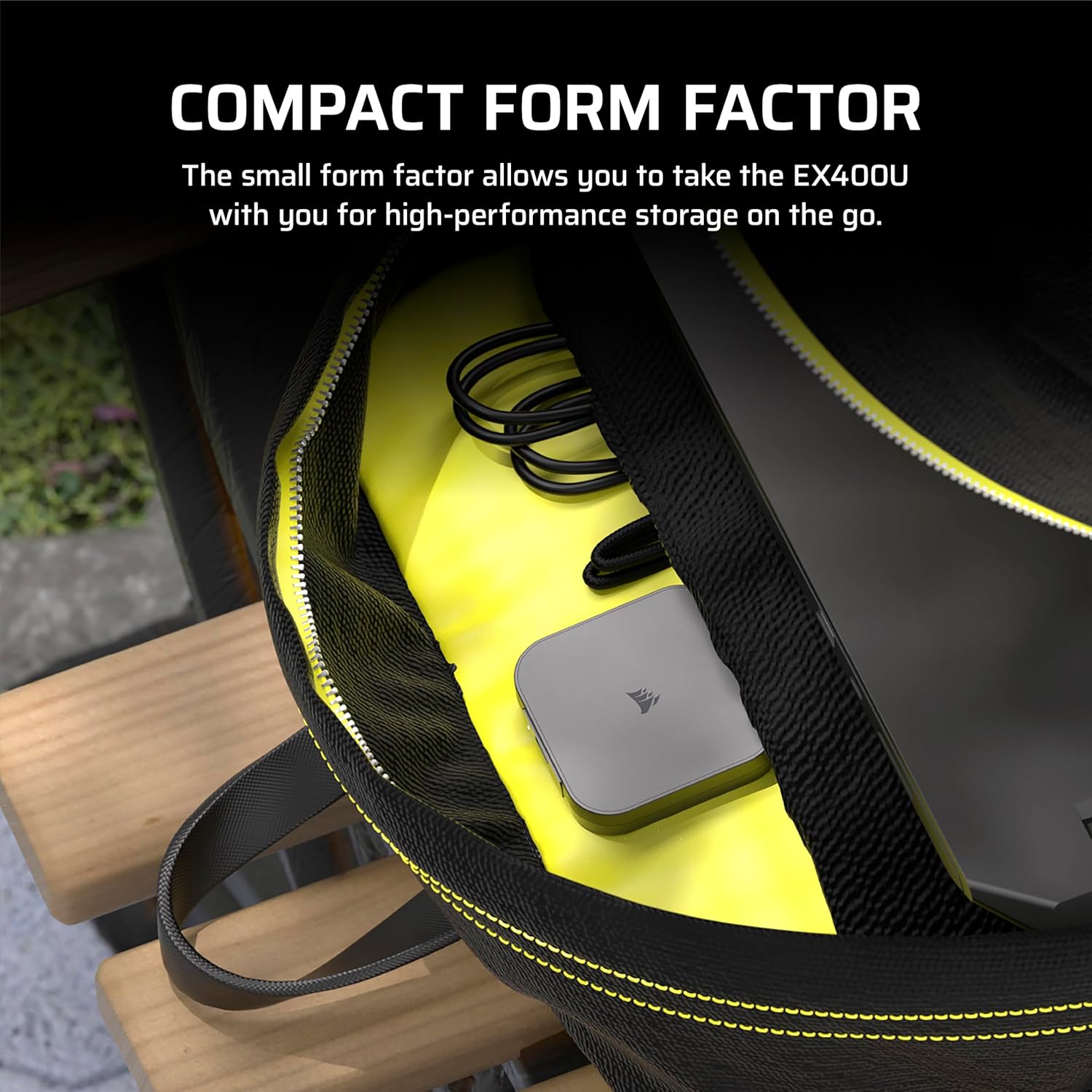 Corsair EX400U 2TB USB4 Portable External Type-C SSD – Up to 4,000MB/s Read, 3,600MB/s Write, USB 3.2 Gen2 2x2, Plug and Play, Thunderbolt 4, MagSafe, Includes 40Gbps Cable, Windows PC, iOS Mac – Gray - Image 4