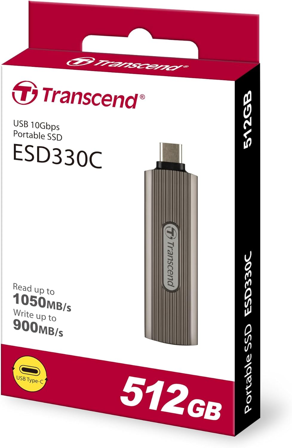 Transcend 512GB External SSD, USB 3.2 Gen2, Up to 1,050MB/s, Portable SSD with Type C, Retractable Connector Metal Case, for Gaming Console, iPhone, iPad, Android, Smart TV, Bronze - Image 3