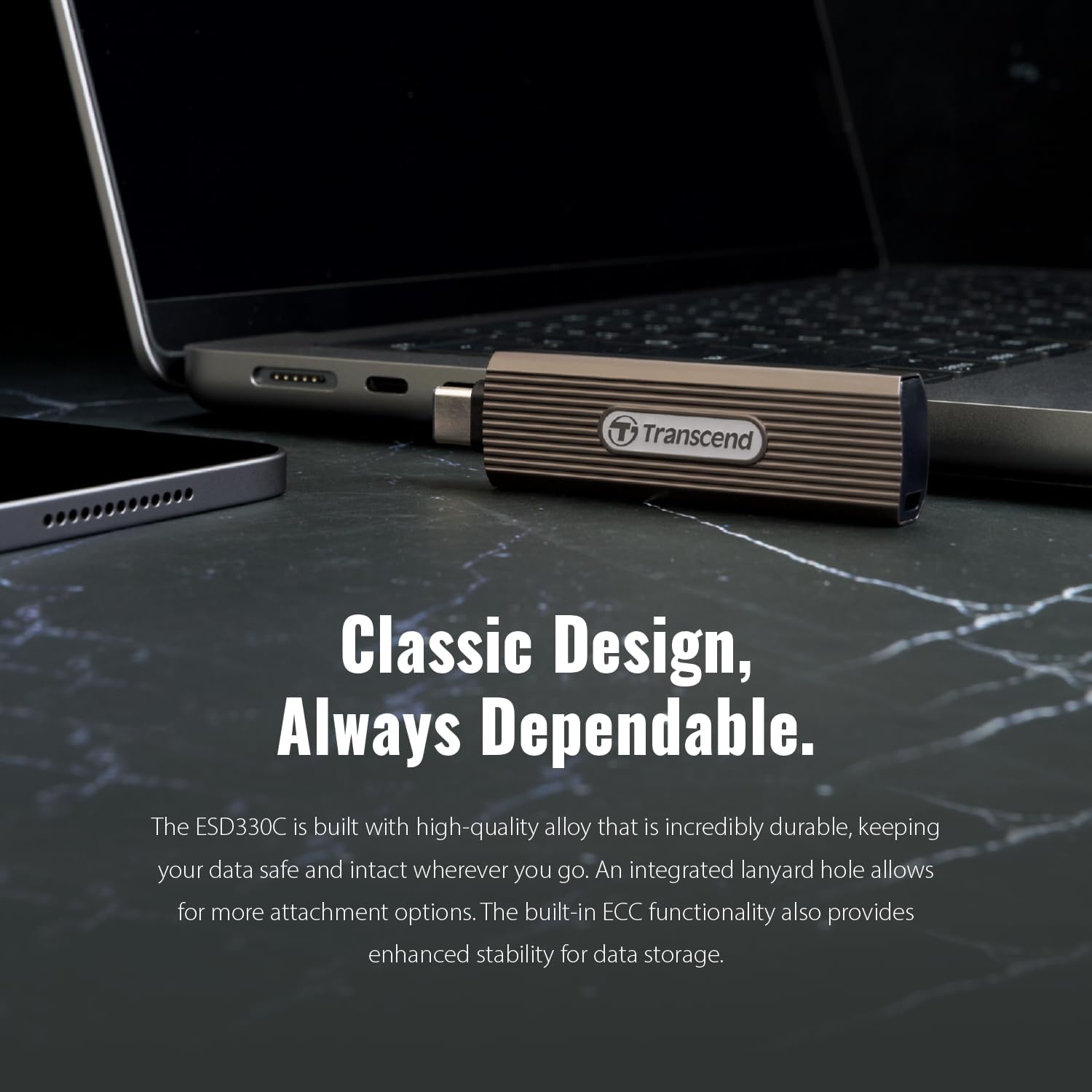 Transcend 512GB External SSD, USB 3.2 Gen2, Up to 1,050MB/s, Portable SSD with Type C, Retractable Connector Metal Case, for Gaming Console, iPhone, iPad, Android, Smart TV, Bronze - Image 6