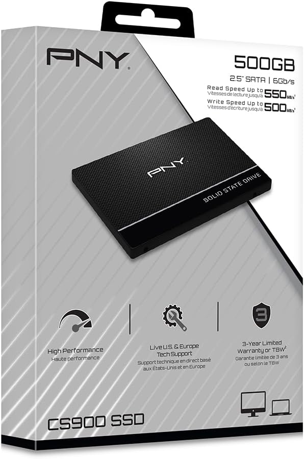 PNY CS900 500GB 3D NAND 2.5" SATA III Internal Solid State Drive (SSD) - (SSD7CS900-500-RB) - Image 8