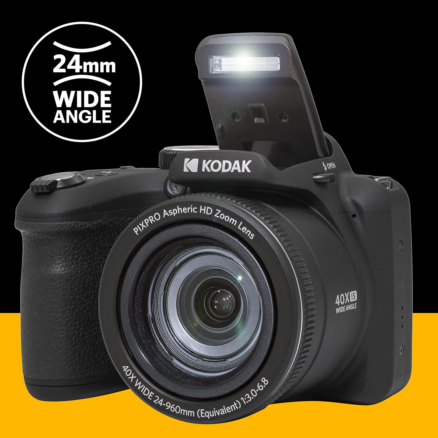 KODAK PIXPRO AZ405-BK 20MP Digital Camera 40X Optical Zoom 24mm Wide Angle Lens Optical Image Stabilization 1080P Full HD Video 3" LCD Vlogging Camera (Black) - Image 5