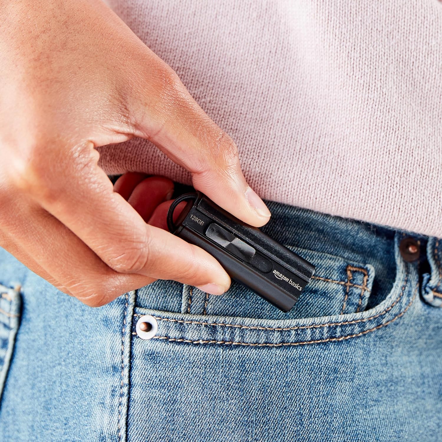 Amazon Basics 128 GB Ultra Fast USB 3.1 Flash Drive, Black - Image 5