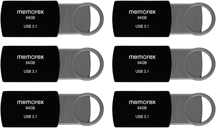 64GB Memorex USB 3.1 Flash Drive – Transfer Speeds Up to 10x Faster Than USB 2.0, Latest USB 3.1 Gen 1 Technology, Lightweight Design, for Daily File Management, Type-A Connector, 6-Pack - Image 4