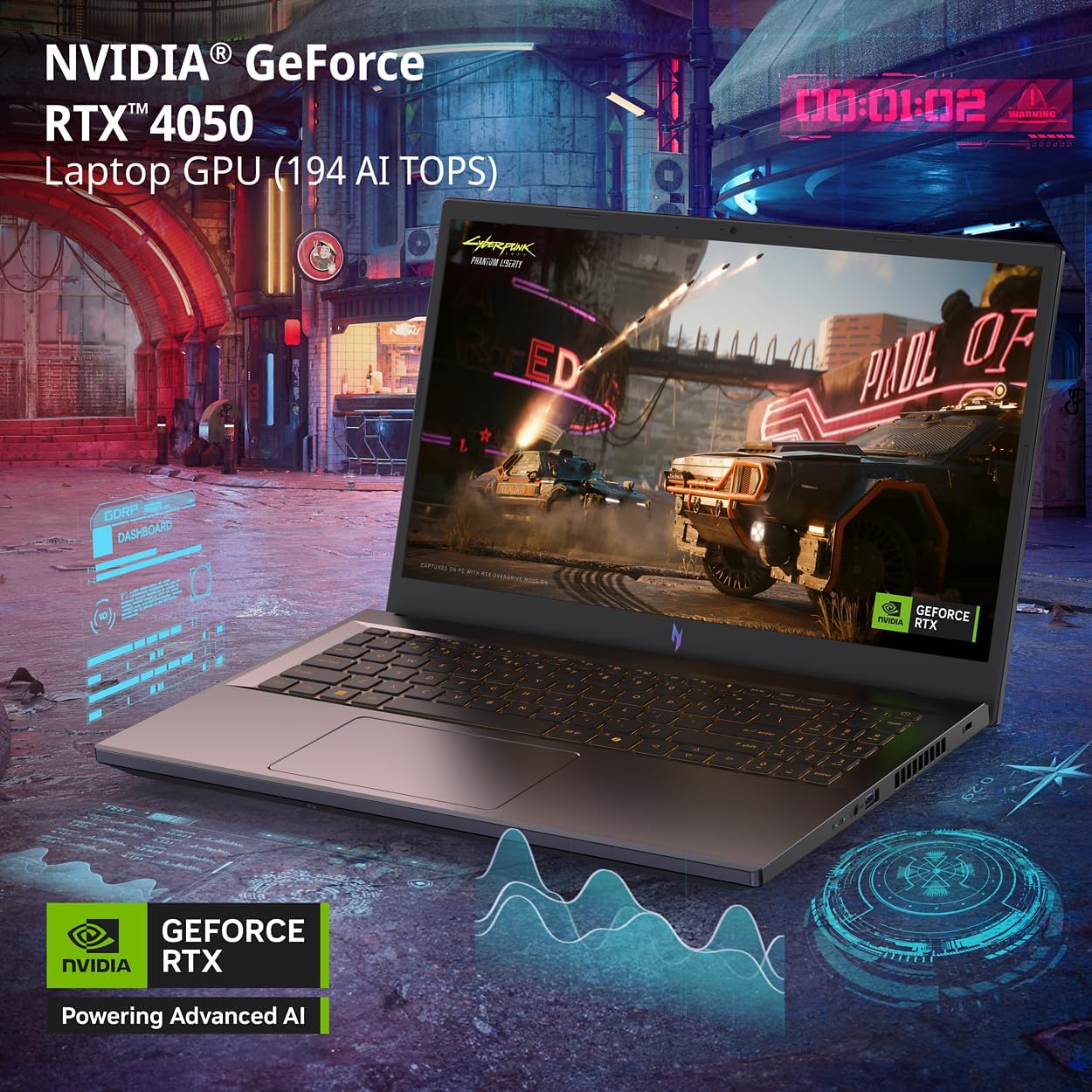 Acer Nitro V Gaming Laptop | Intel Core i7-13620H Processor | NVIDIA GeForce RTX 4050 Laptop GPU | 15.6" FHD IPS 165Hz Display | 16GB DDR5 | 1TB Gen 4 SSD | Wi-Fi 6 | Backlit KB | ANV15-52-76NK - Image 3