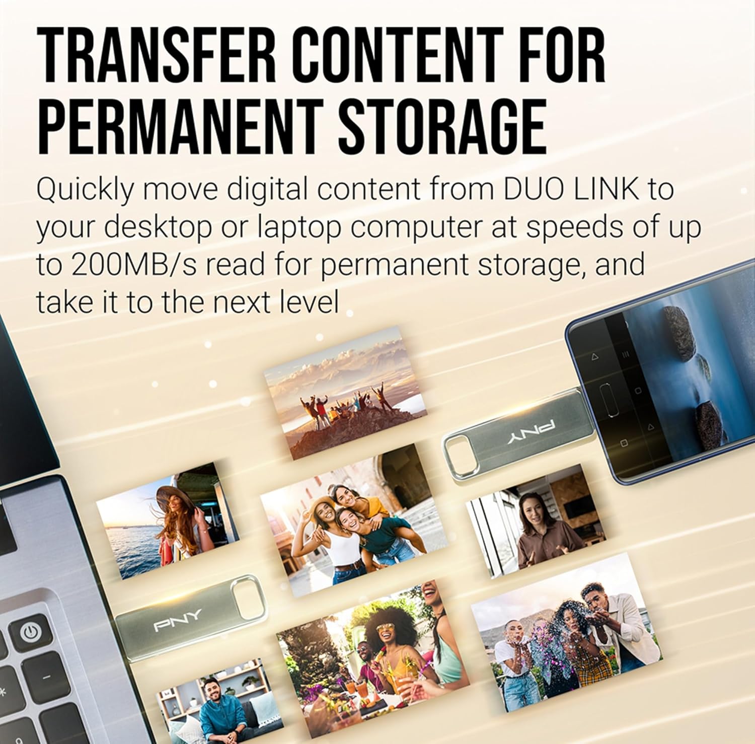 PNY 64GB Duo Link USB 3.2 Type-C Dual Flash Drive for Android Devices and Computers - External Mobile Storage for Photos, Videos, and More - 200MB/s - Image 4