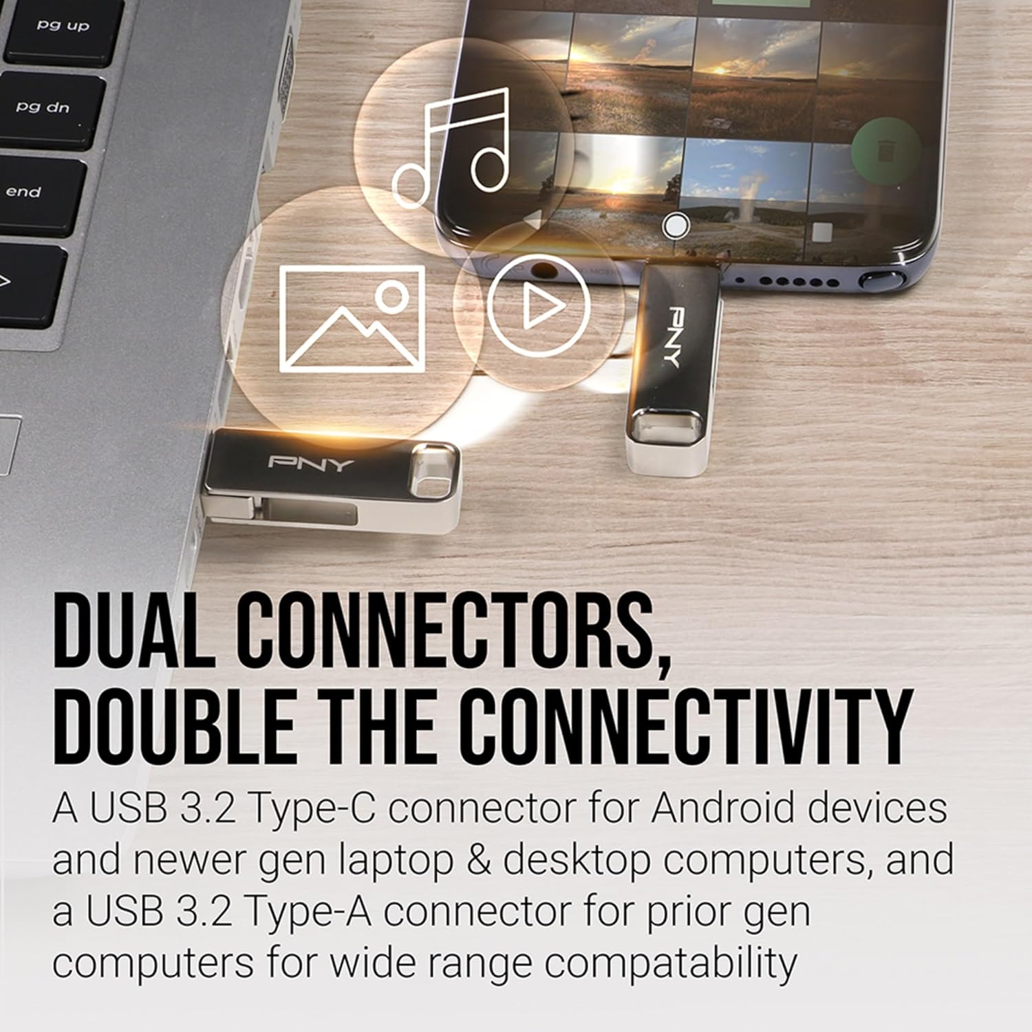 PNY 64GB Duo Link USB 3.2 Type-C Dual Flash Drive for Android Devices and Computers - External Mobile Storage for Photos, Videos, and More - 200MB/s - Image 5