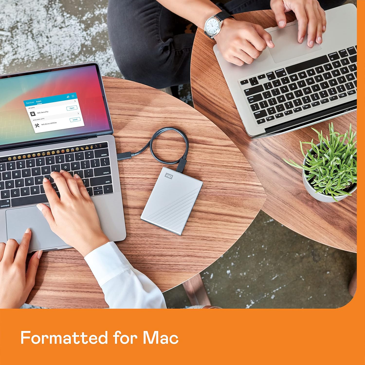 WD 5TB My Passport Ultra for Mac Silver, Portable External Hard Drive, backup software with defense against ransomware, and password protection, USB-C and USB 3.1 - WDBPMV0050BSL-WESN - Image 4