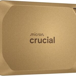 Crucial X10 Pro 2TB Portable SSD, Up to 2,100MB/s Read, 2000MB/s Write, USB 3.2 USB-C, External Solid State Drive, Durable Storage for Professional Creators, Gold - CT2000X10PROSSD9D02