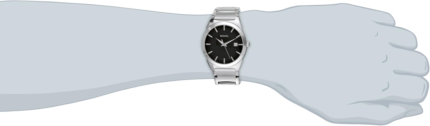 Bulova Men's 3-Hand Calendar Date Quartz Watch, Patterned Dial, 38mm, Style: 96B149 - Image 6