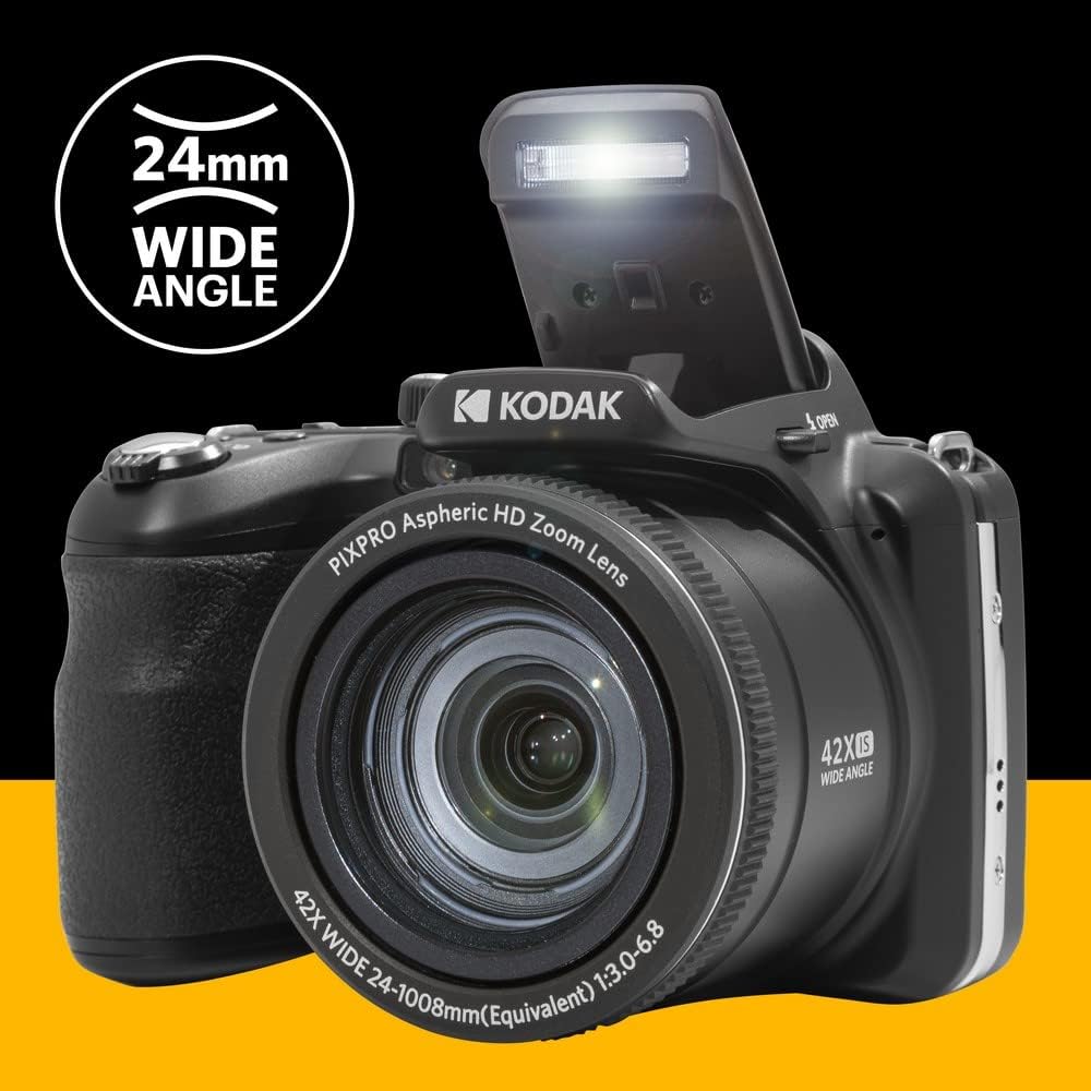 KODAK PIXPRO AZ425-BK 20MP Digital Camera 42X Optical Zoom 24mm Wide Angle Lens 1080P Full HD Video Optical Image Stabilization Li-Ion Battery 3" LCD Vlogging Camera (Black) - Image 5