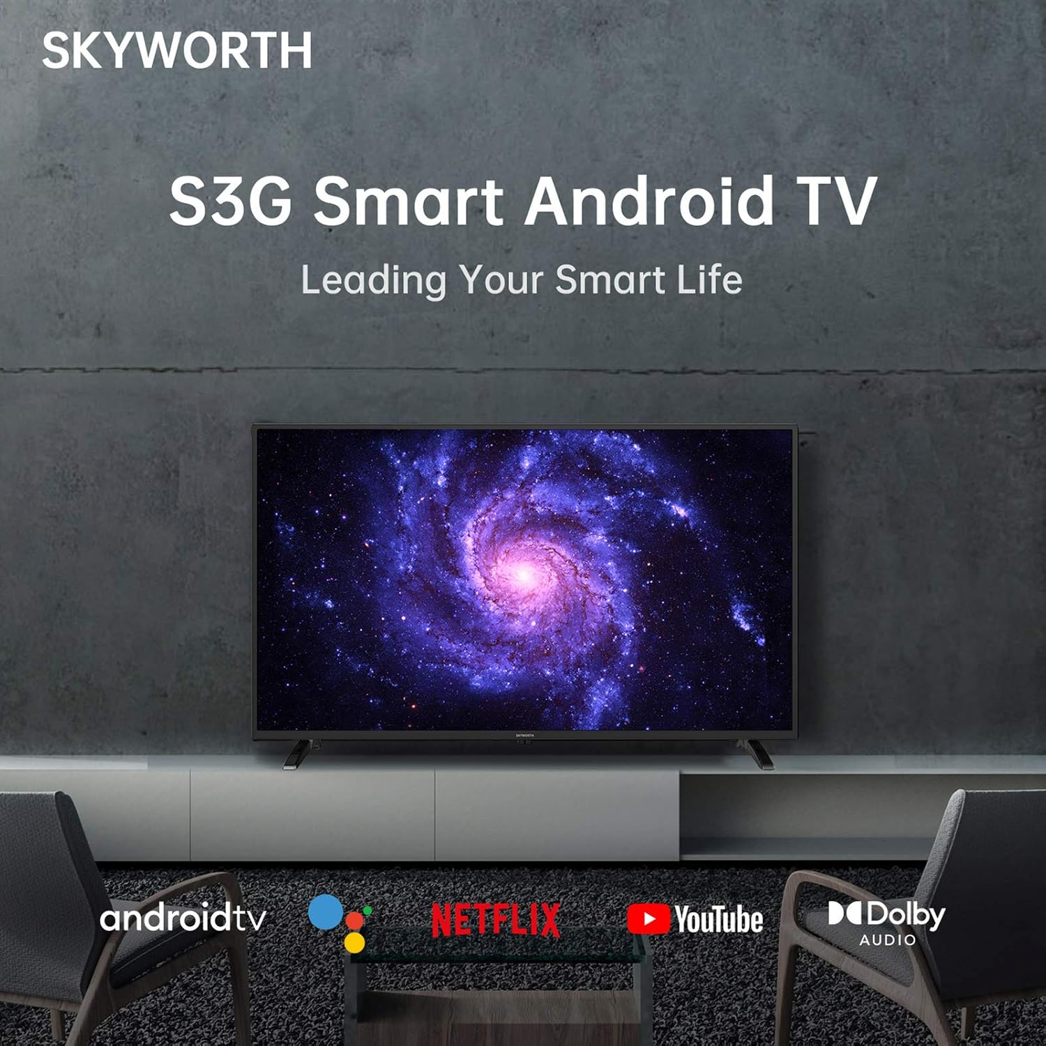 Skyworth 32 inch Smart TV, 720P Roku Google TV with Chromecast Built-in, Android LED TV for Bedroom - S3G - Image 5