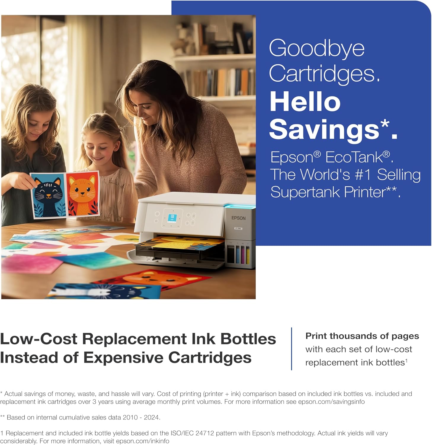 Epson EcoTank ET-2980 Wireless All-in-One Color Supertank Printer with up to 3 Years of Ink, Refillable Tanks, Perfect for Home, 15 PPM, 1.44" Color Screen, Auto 2-Sided Printing - White - Image 3