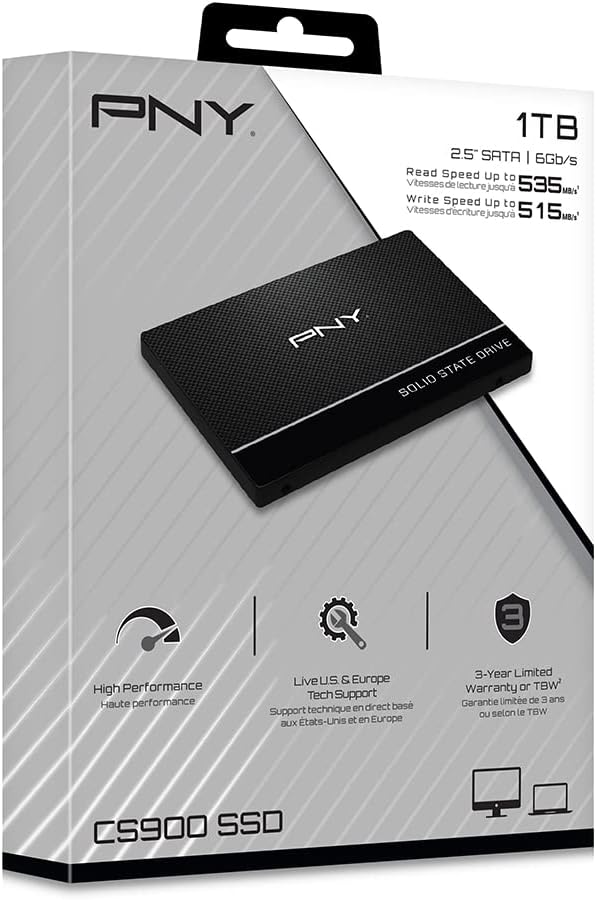 PNY CS900 1TB 3D NAND 2.5" SATA III Internal Solid State Drive (SSD) - (SSD7CS900-1TB-RB) - Image 8