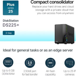 Synology 2-Bay DiskStation DS225+ (Diskless)