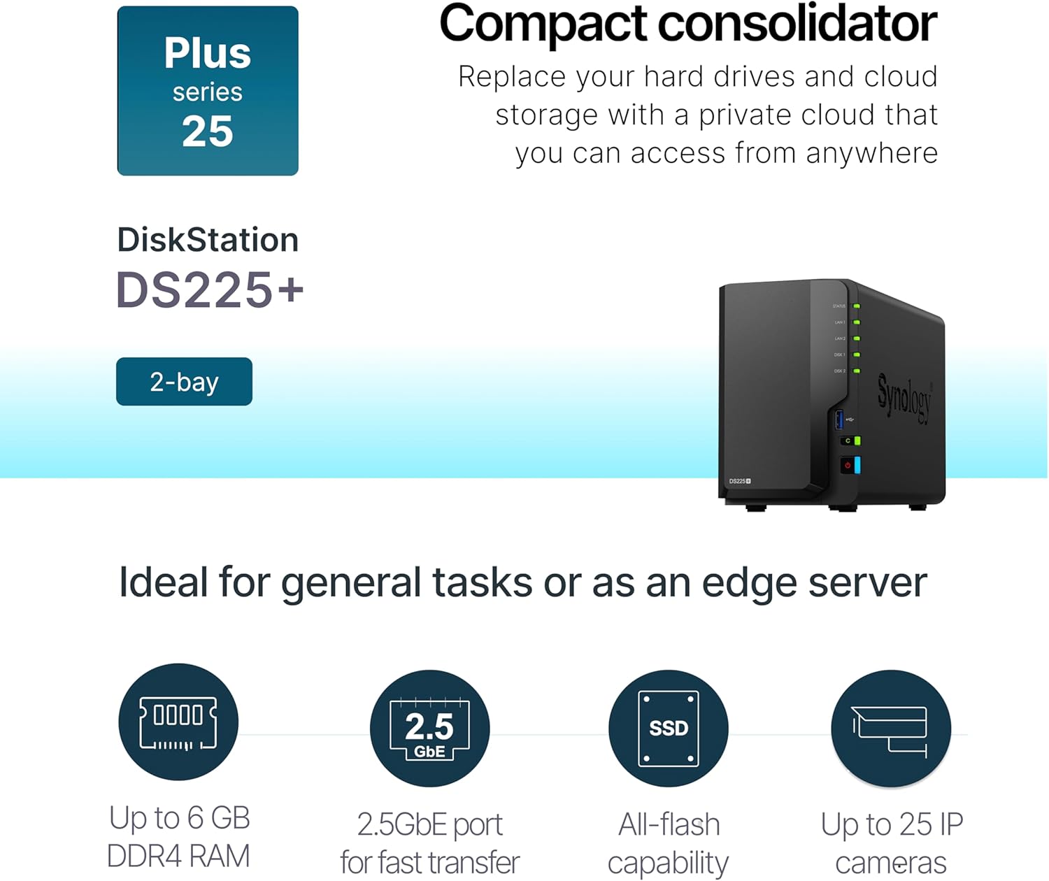 Synology 2-Bay DiskStation DS225+ (Diskless) - Image 2