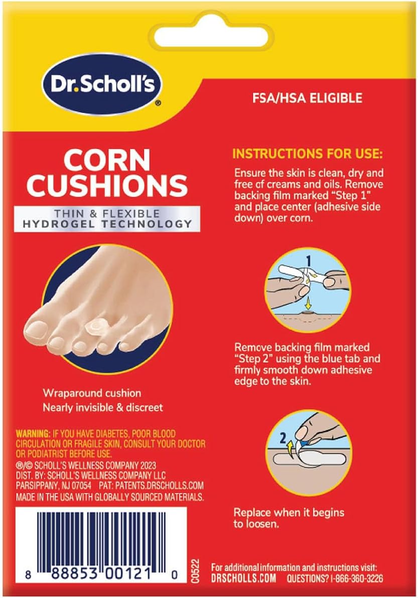 Dr. Scholl's Corn Cushion with Hydrogel Technology, 6ct // Cushioning Protection Against Shoe Pressure and Friction That Fits Easily in Any Shoe for Immediate and All-Day Pain Relief - Image 9