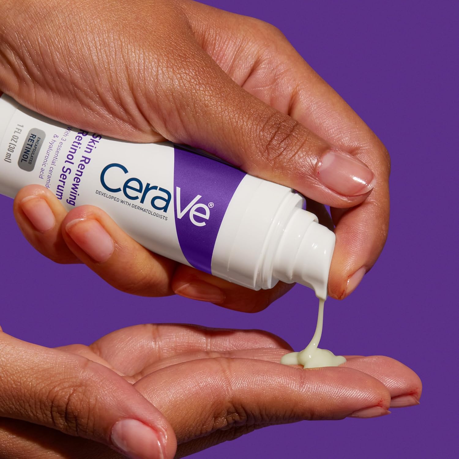 CeraVe Anti Aging Retinol Serum For Face, Encapsulated Retinol With Hyaluronic Acid, Niacinamide & Ceramides, Smooths Wrinkles & Fine Lines, Gentle Skin Brightening Serum, Fragrance Free, 1 Oz - Image 7