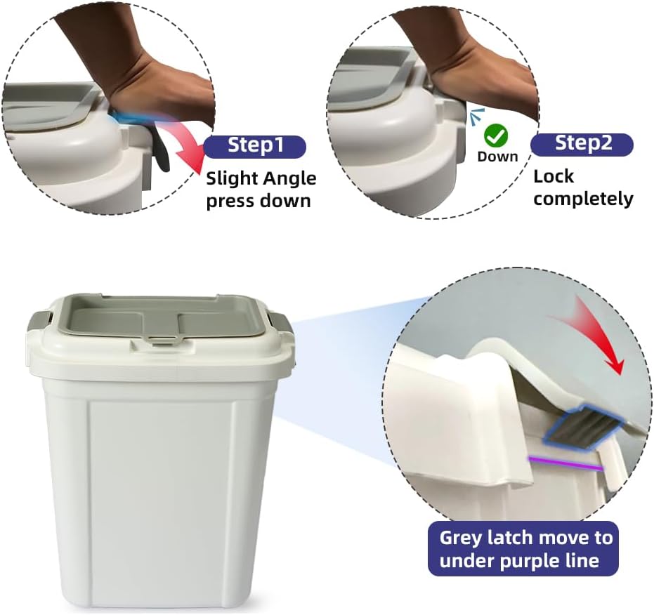 Ashfield & Harkness Airtight Pet Food Storage Container, up to 20 Lbs/ 23 Qt for Dog Cat Bird and Other Pet Food Storage, Easy Acces Including Scoup, Easy Access, Lightweight Keeps Pet Food Fresh - Image 9