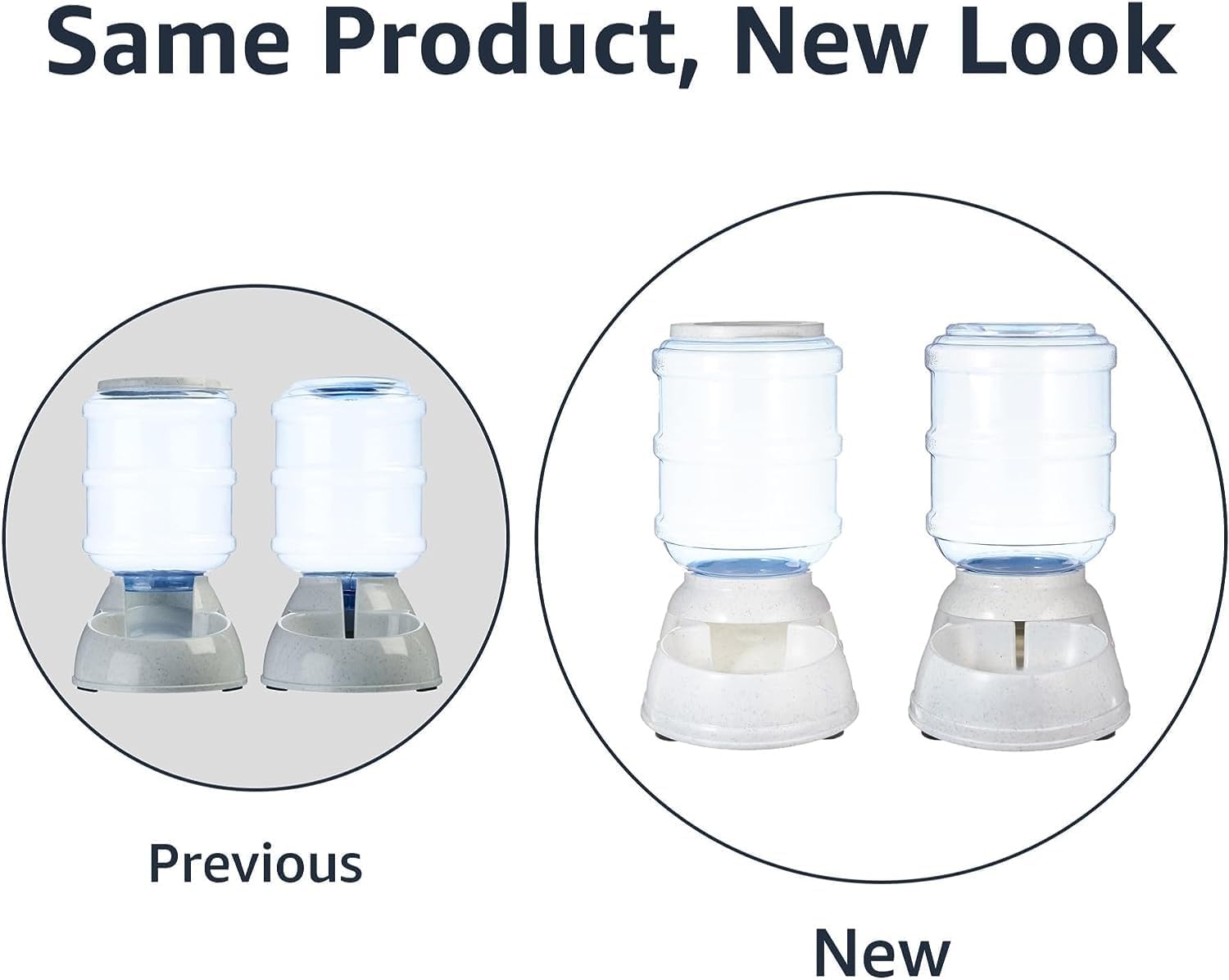 Amazon Basics Automatic Dog Cat Water Dispenser Gravity Feeder Set, Pack of 2, Small, 6-Pound Food Capacity, 1-Gallon, Gray - Image 3