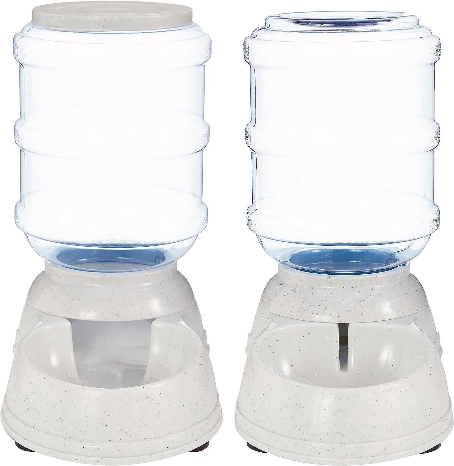 Amazon Basics Automatic Dog Cat Water Dispenser Gravity Feeder Set, Pack of 2, Small, 6-Pound Food Capacity, 1-Gallon, Gray - Image 4