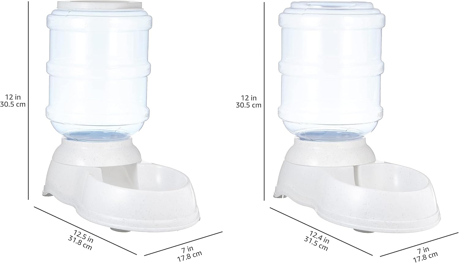 Amazon Basics Automatic Dog Cat Water Dispenser Gravity Feeder Set, Pack of 2, Small, 6-Pound Food Capacity, 1-Gallon, Gray - Image 8