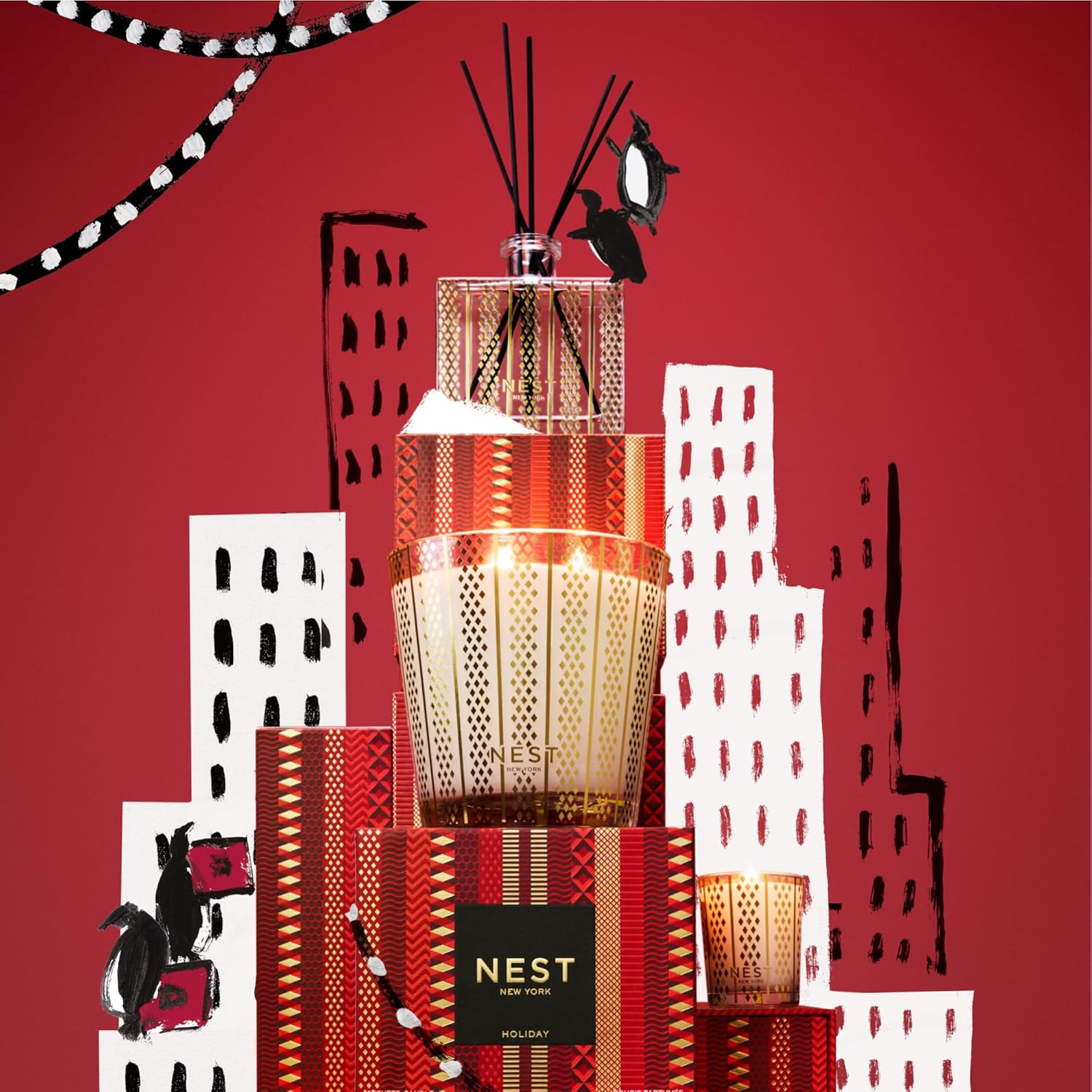 NEST New York Scented 3-Wick Candle, Holiday - 21.2 oz - Up to 100-Hour Burn Time - Reusable Glass Vessel - Image 3