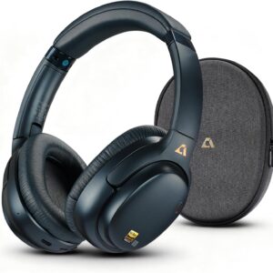 1Mii E700 Wireless Bluetooth Over Ear Headphones with Active Noise Canceling, Hi-Res Audio LDAC/aptX Low Latency for Airplane Travel Overhead Comfort, 54H Playtime, Custom EQ via App - Blue