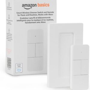 Amazon Basics Smart Dimmer Switch and Remote for Music and Routines, Compatible Echo Devices Required, Works with Alexa Only
