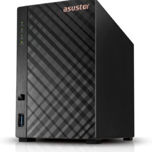 Asustor Drivestor 2 Lite AS1102TL, 2 Bay NAS, 1.7GHz Quad Core, 1GbE Port, 1GB RAM DDR4, Personal Private Cloud, Backup for Home & Small Office, Network Attached Storage(Diskless)