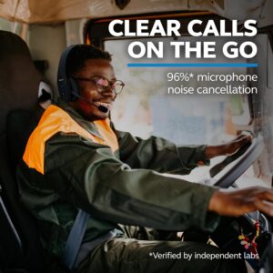 BlueParrott B450-XT Mono Bluetooth Wireless Headphones 96% Noise Canceling Over Head Trucker Headset with Mic, All Day Comfort Padded Headband, 300 ft. Wireless Range, 24 hrs. Talk Time, Black