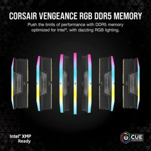 CORSAIR VENGEANCE RGB DDR5 RAM 32GB (2x16GB) 6000MHz CL36-44-44-96 1.35V Intel XMP 3.0 Computer Memory – Black (CMH32GX5M2E6000C36)