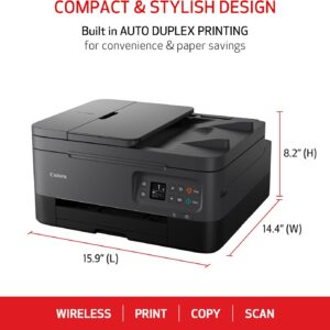 Canon PIXMA TR7020a All-in-One Wireless Color Inkjet Printer, with Duplex Printing, Mobile Printing, and Auto Document Feeder, Black, Works with Alexa