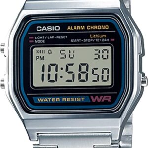 Casio A158WA Series | Unisex Digital Watch | Vintage | WR | 100 SEC Stop Watch | Daily Alarm | Regular Time Keeping: Hour, Minute, Second, PM, Date, Day | Led Light | 7 Yr Battery