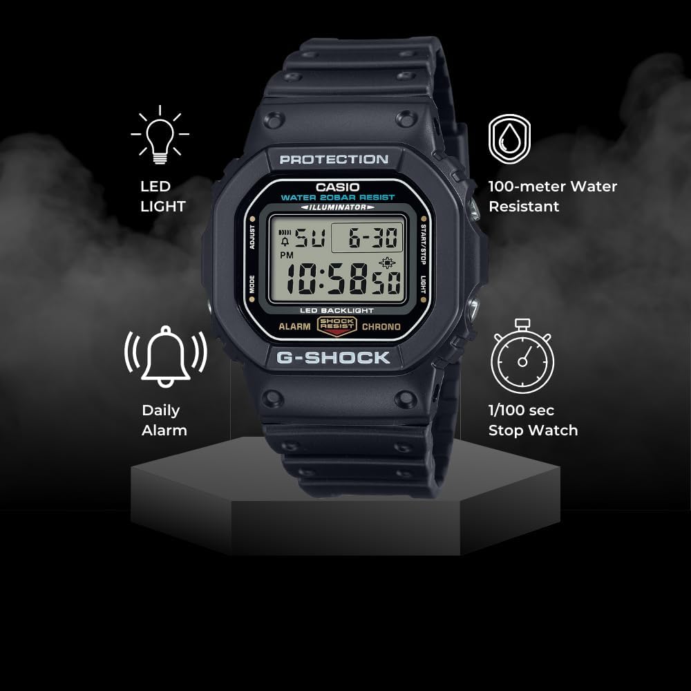 Casio G-Shock Shock Resistant DW5600UE-1V Men's Water Resistant Black Resin Sport Watch - Image 2