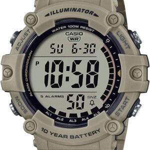 Casio Illuminator AE1500WH Series | 10-Year Battery | LED Backlight | 5-Alarms | 1/100 Sec Stopwatch | Men's Digital Watch