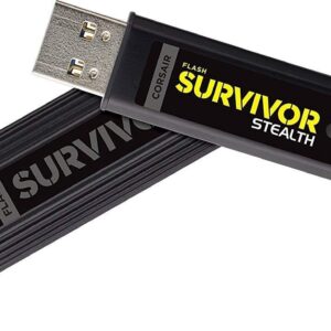 Corsair Flash Survivor Stealth 128GB USB 3.0 Flash Drive, Black