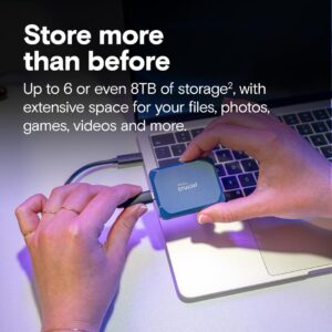 Crucial X10 2TB Portable SSD, Up to 2,100MB/s, USB 3.2 USB-C, External Solid State Drive, Compatible with Windows, Mac & Android, Durable Storage for Games, Photos & Files, Blue – CT2000X10SSD9-02