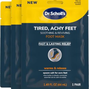 Dr. Scholl's® Tired, Achy Feet Soothing & Reviving Foot Mask, 3 Pair, Warming Booties